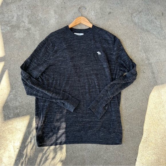 Abercrombie & Fitch Other - Abercrombie & Fitch Charcoal Gray Merino Wool Blend Crewneck Sweater Men XXL
